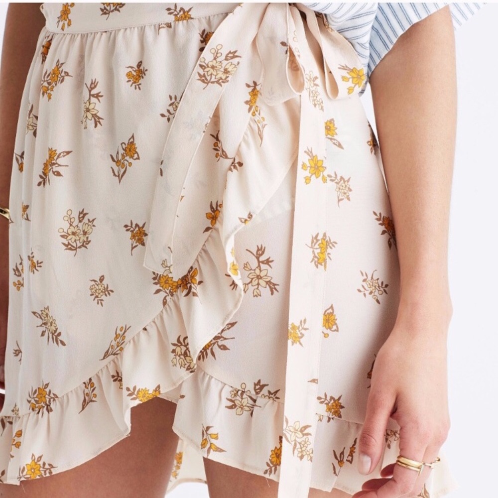 NWT Madewell floral wrap skirt